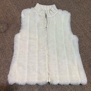 I Doll Faux Fur White Vest Y2K Vintage